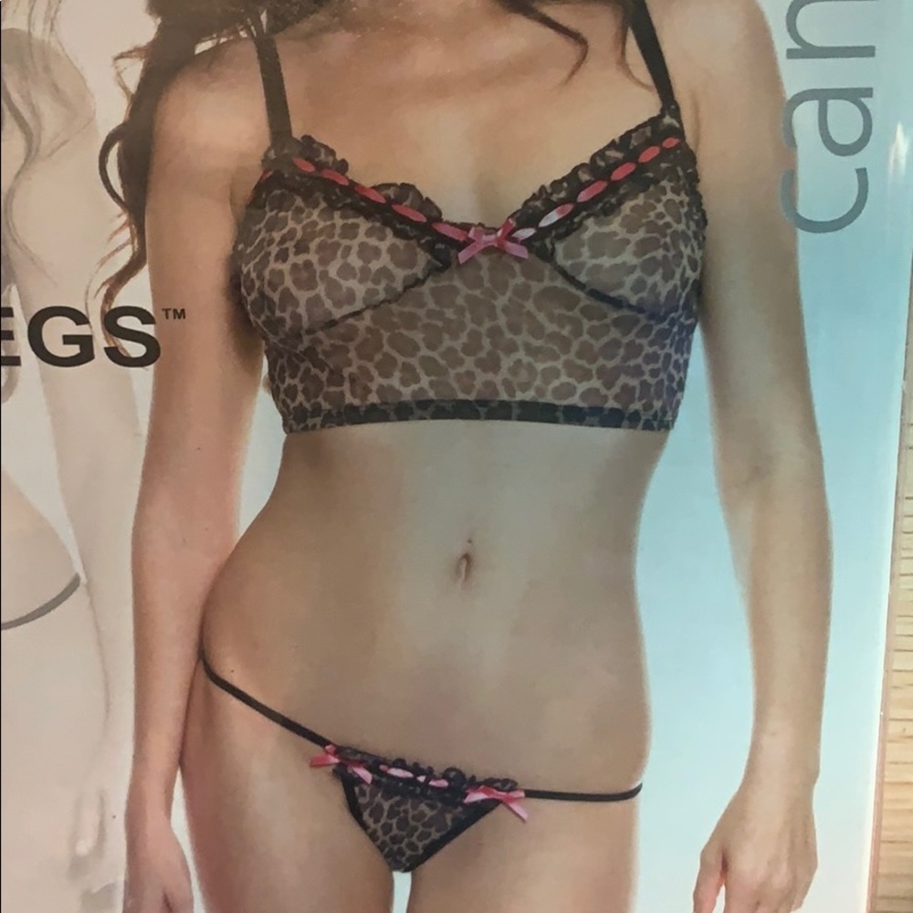 Music Legs: Leopard Print Cami and Thong Set